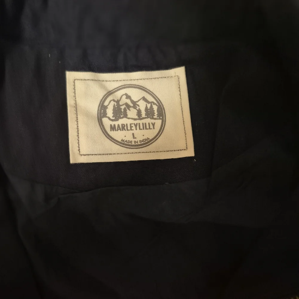 Marleylilly Navy Blue Monogrammed Field Jacket Womens Large Cotton Utility Coat‎ - Picture 4 of 5